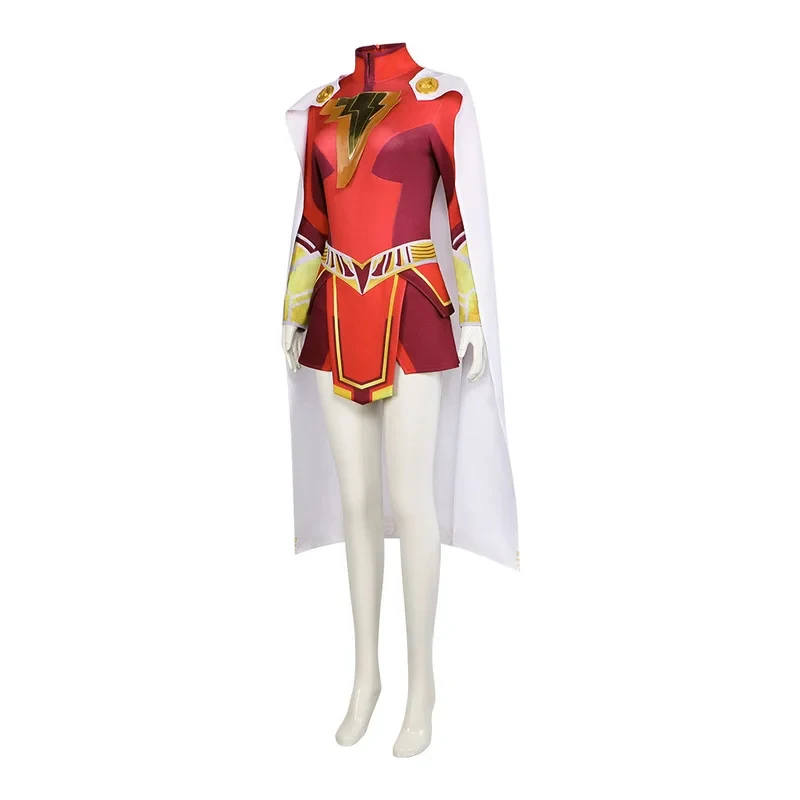 

Cosplay Costume Shazam! Fury of the Gods Mary Bromfield Halloween Party Full Set Uniform Top Shorts Cloak Women Fancy Suit