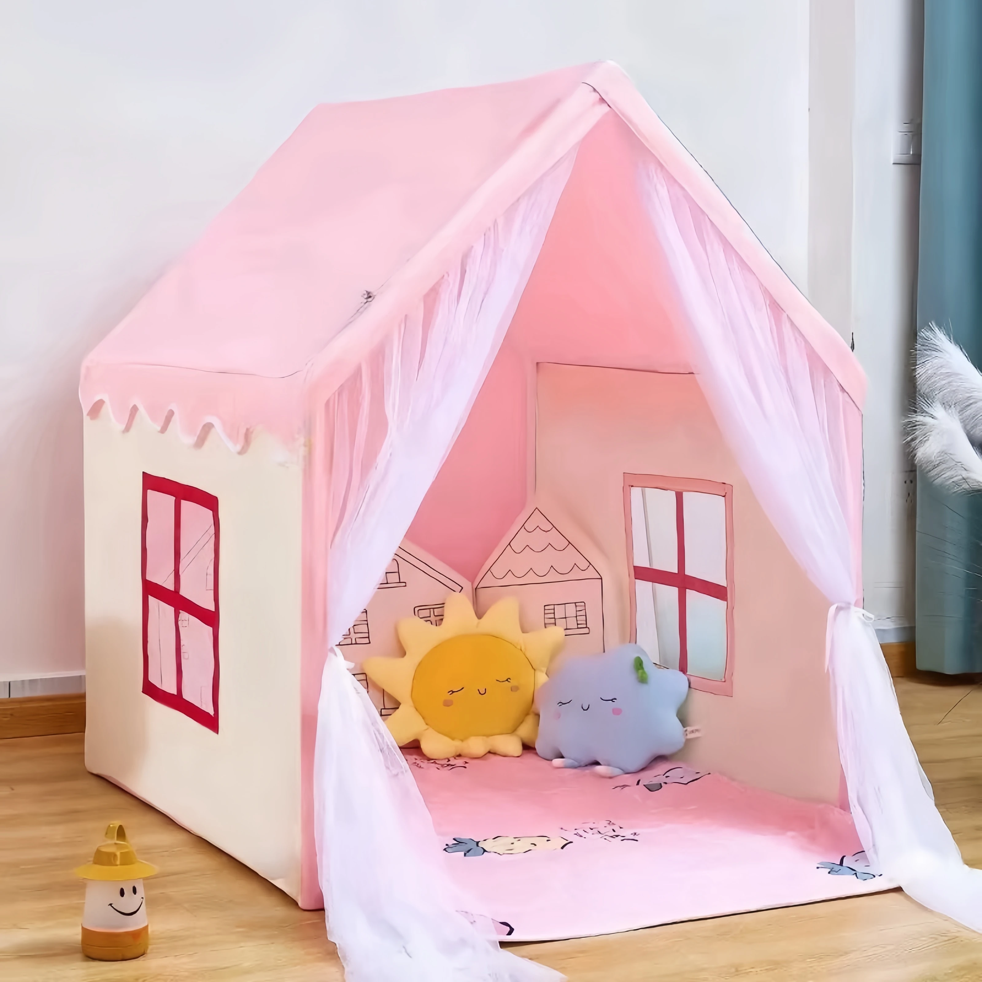 เด็กเล่นเต็นท์เต็นท์เด็กในร่มเจ้าหญิงสาวปราสาทเกมบ้านในครัวเรือนขนาดเล็กบ้านของเล่นกลางแจ้ง House
