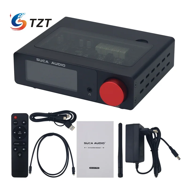 TZT Q11 PRO AK4493+ES9039 Balanced DAC Headphone Amplifier HiFi Bluetooth5.2 Audio Decoder with Adjustable RGB Light