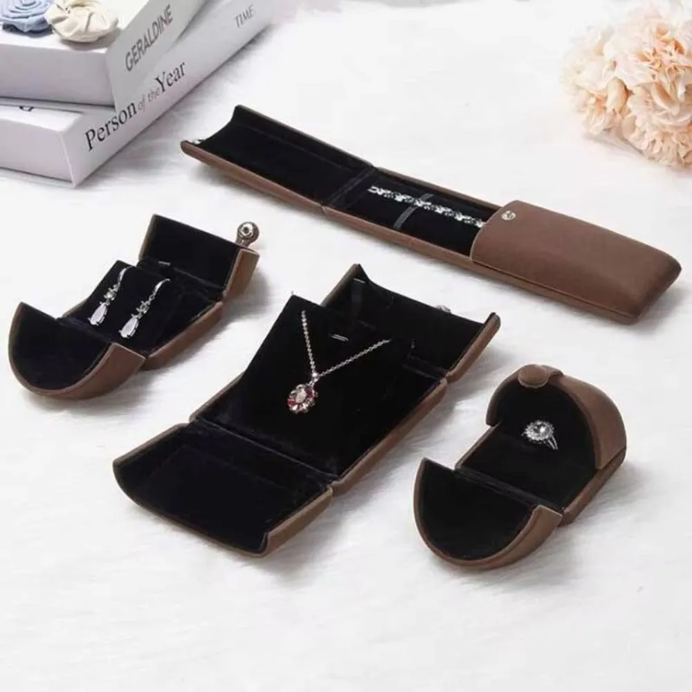 Velvet Material Jewelry Storage Box Double Open Design Ring Earring Bracelet Storage Jewelry Display Box