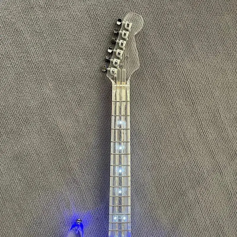 Acrylic Electric Guitar, LED Light, Metal Color Professional Quality Assurance