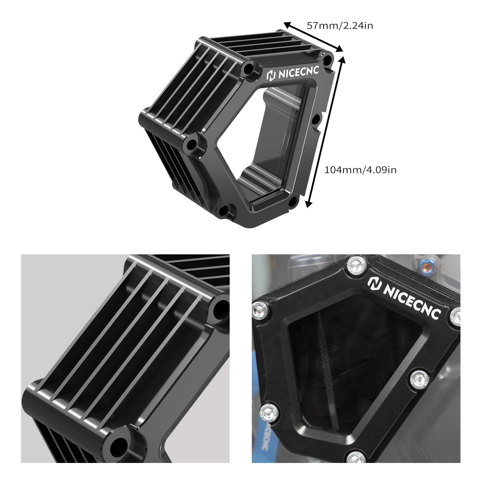 NICECNC Für Yamaha YFZ450R RSE 2009-2023 Kurbelgehäuse-Schutz Motorabdeckung Wärmeableitung Aluminium Sichtfenster ATV Zubehör – Detail 9