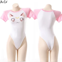 AniLV Pool Party Anime Girl Student Bodysuit Swimsuit Uniform Costume Summer Beach Women Cartoon One-piece Swimwear Cosplay