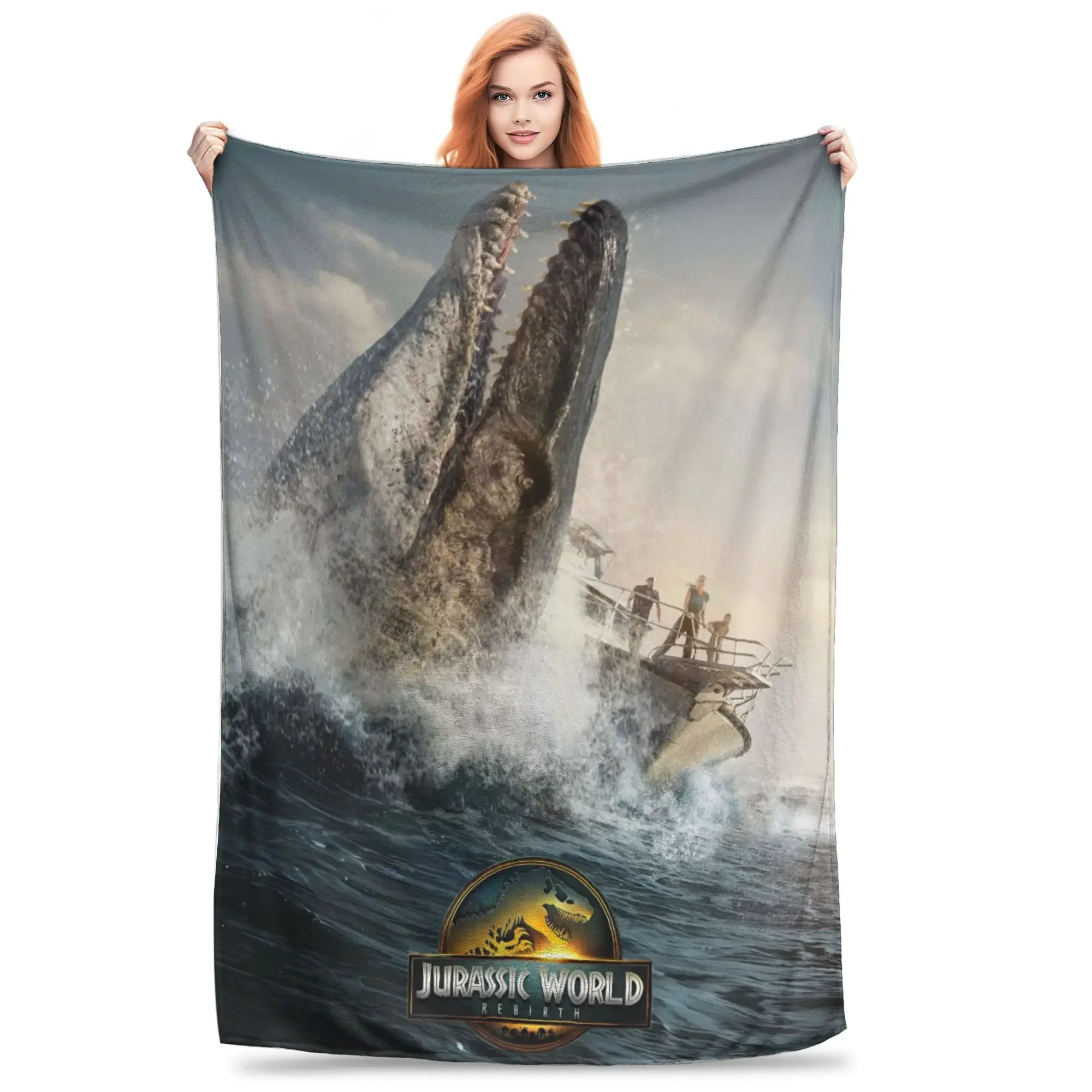 

Jurassic World Movie Blanket Ultra Soft Cozy Throw for Kids Couch Chair Bedspread Perfect for Spring