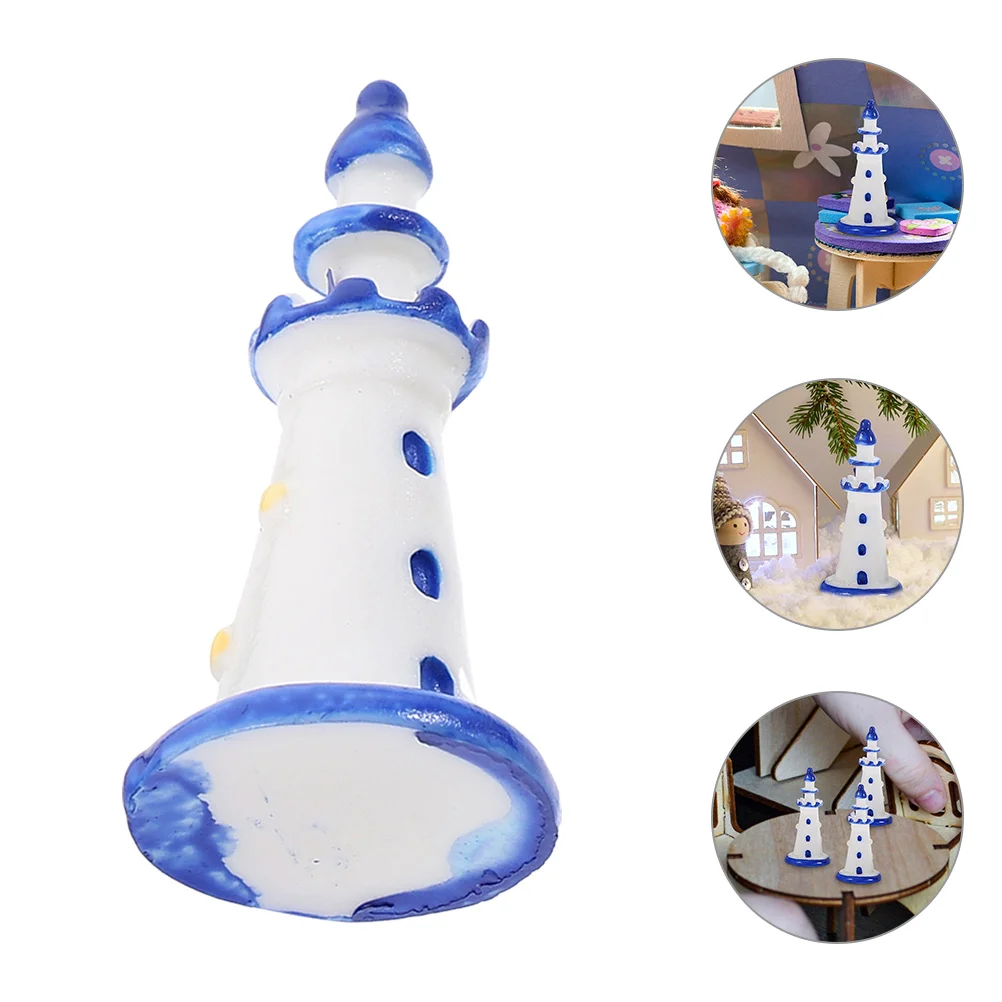 20pcs Miniature Lighthouse Models Ecological Bottle Micro Landscaping Decor nautical lighthouse ornament resin lighthouse