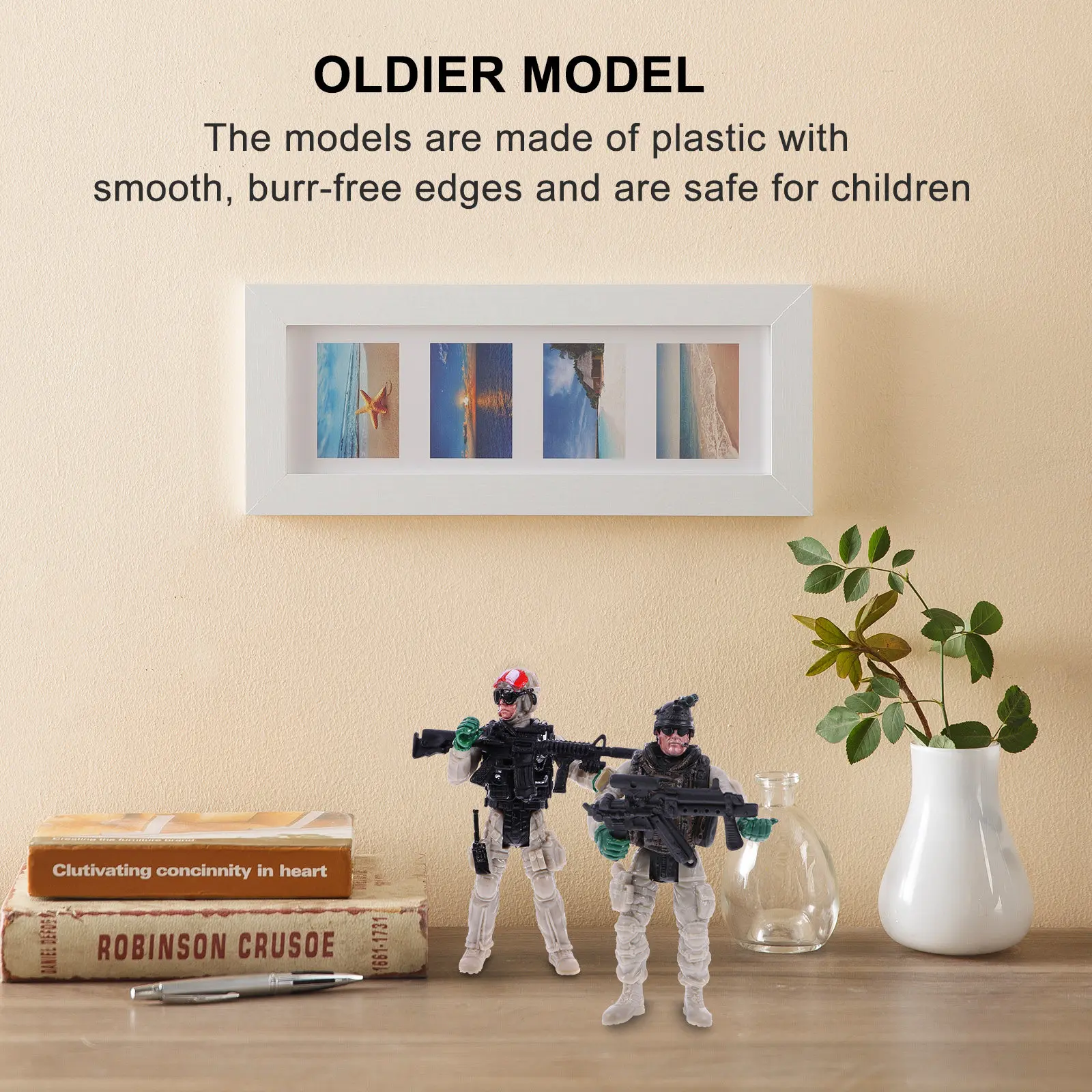 

1Set Soldier Forces 9 Pieces Plastic Figures Assorted Colors Outdoor Play Parent Child Soldier Model