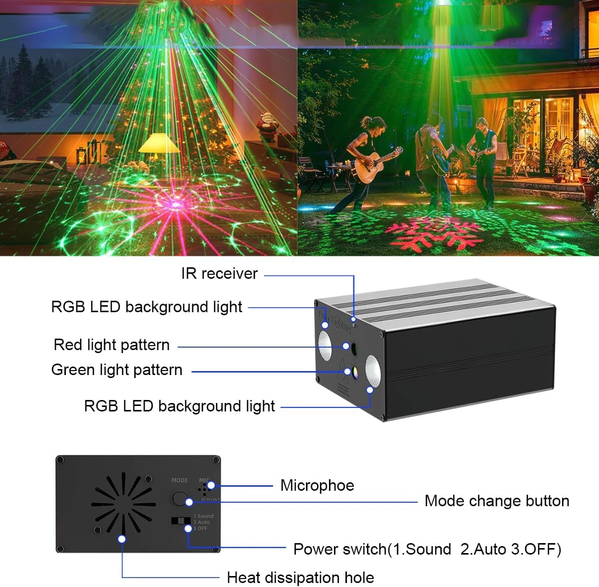 2025 العارض المرحلة مصباح التحكم الدورية الأحمر الأزرق الأخضر ضوء المرحلة جهاز تحكم عن بعد صغير مناسبة لشريط KTV مصباح مسرح العرض