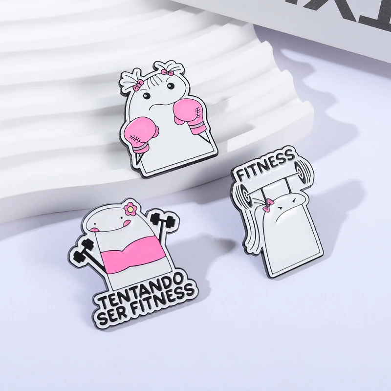 1-9pcs Funny Simplified Figures Flork And Cat Enamel Pins Cartoon Cute Characters Brooches Laple Badge Jewelry Gift for Friends image 6