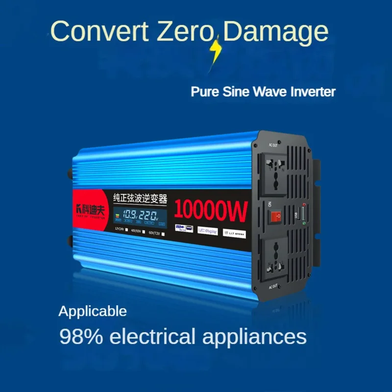 Versatile Inverter Dual Voltage 2200W Pure Sine Wave Inverter for Home, Outdoor, RV, Truck, and More: Multi-Functional Inverter