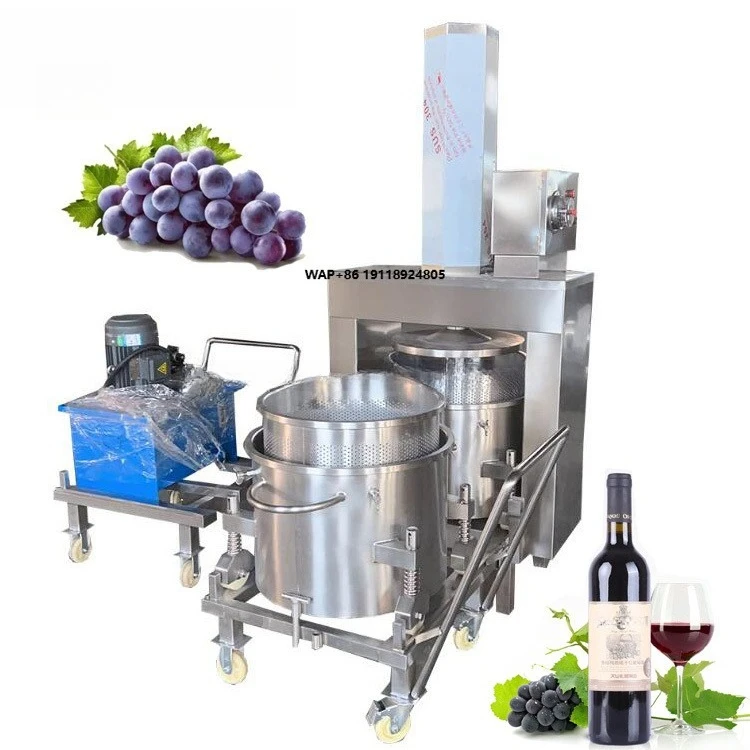 Industrial Hydraulic Electric Cold Press Fruit Juicer Grape Pressing Machine Grape Crusher Destemmer Grape Crushing Machine