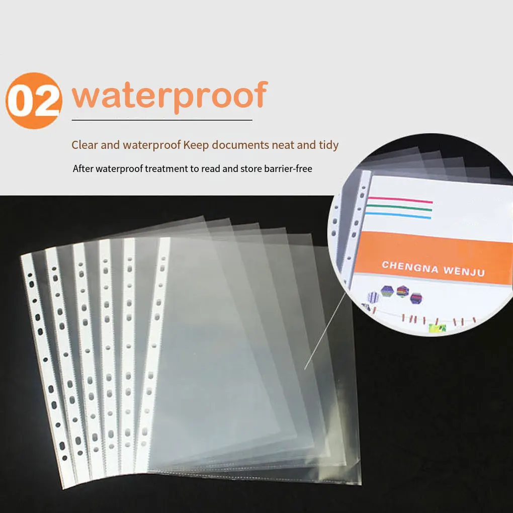 100pack/lot Wide Application A4 Transparent Folders For Front Desk Large Capacity Leaf File Folders