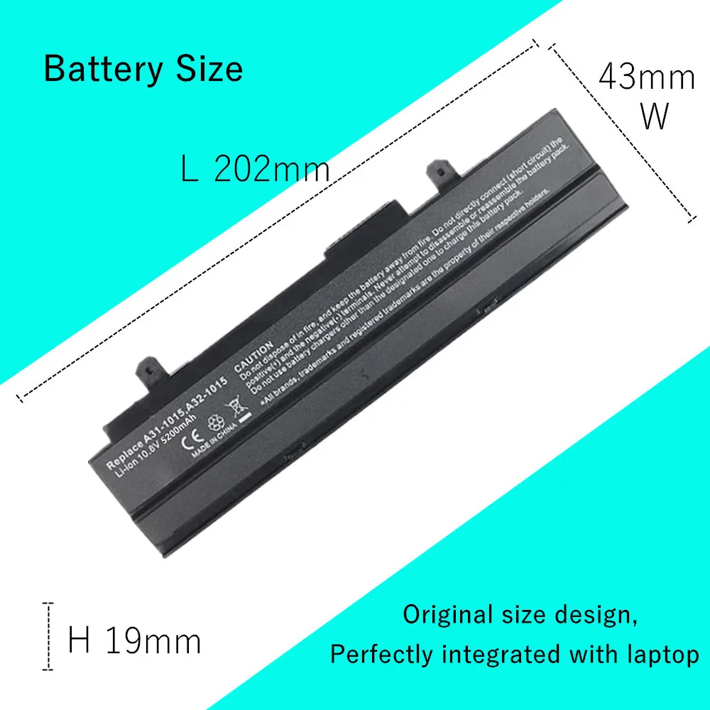 Laptop battery for Asus A31-1015 A32-1015 Eee PC 1011 1015P 1016P 1215 1215N 1215P 1215T VX6 R011 R051 1015PD 1016PE 1015PDG