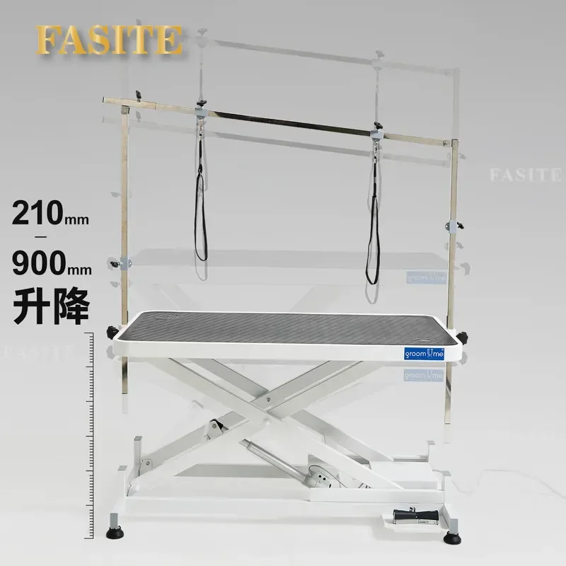 For Large Pets Ultra Low Hydraulic Electric Lift Grooming Table Waterproof Beauty Station Adjustable Height Heavy Duty Non
