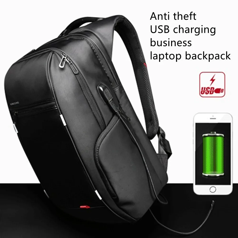 Men Casual USB Charging Work Backpack Large Space Short Trip Waterproof Travel Bag 15.6 17 Inch Laptop Back Pack School Luggage