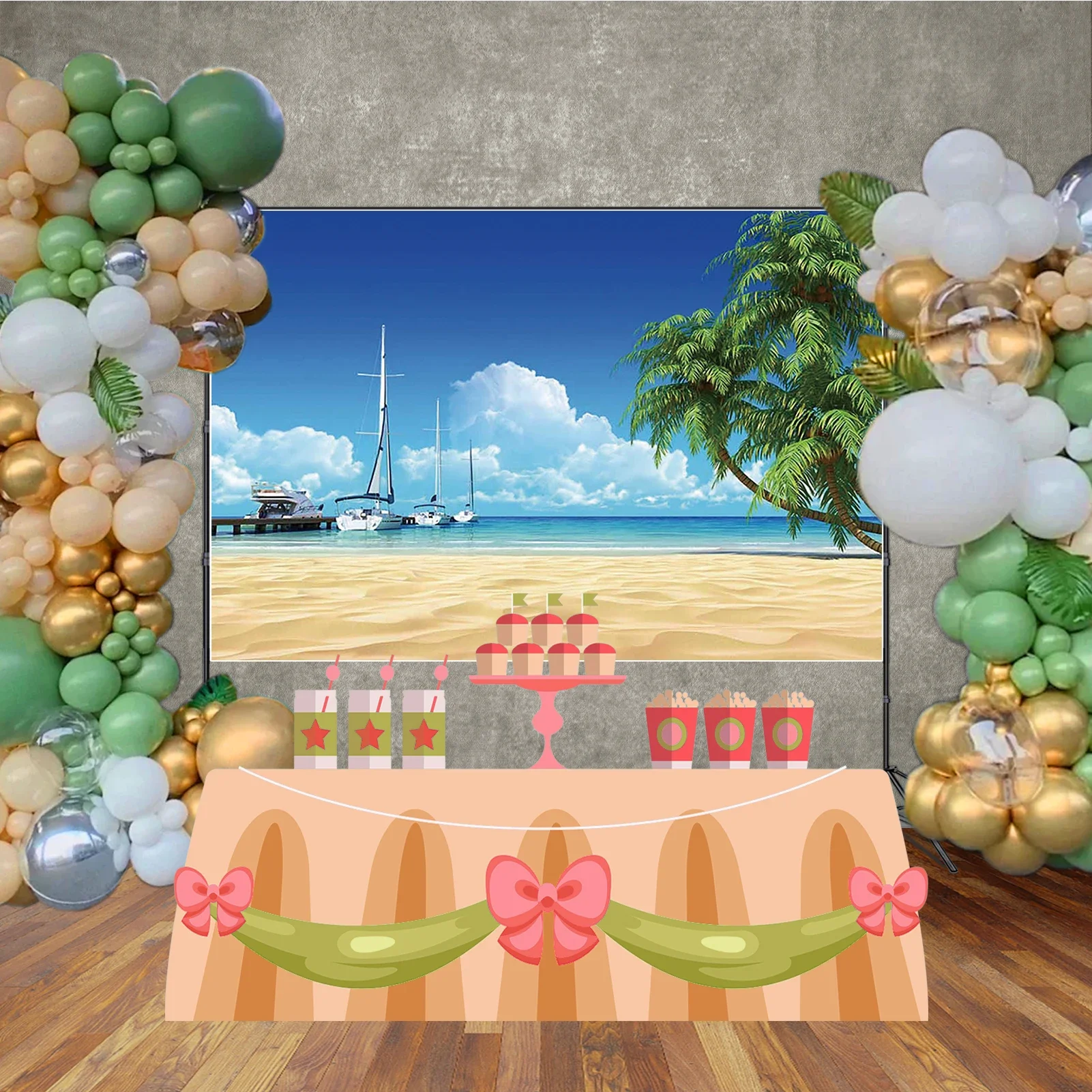 qg verão tropical mar fundo fotografia coco praia palmeira photocall pano de fundo estúdio do bebê photobooth acessórios