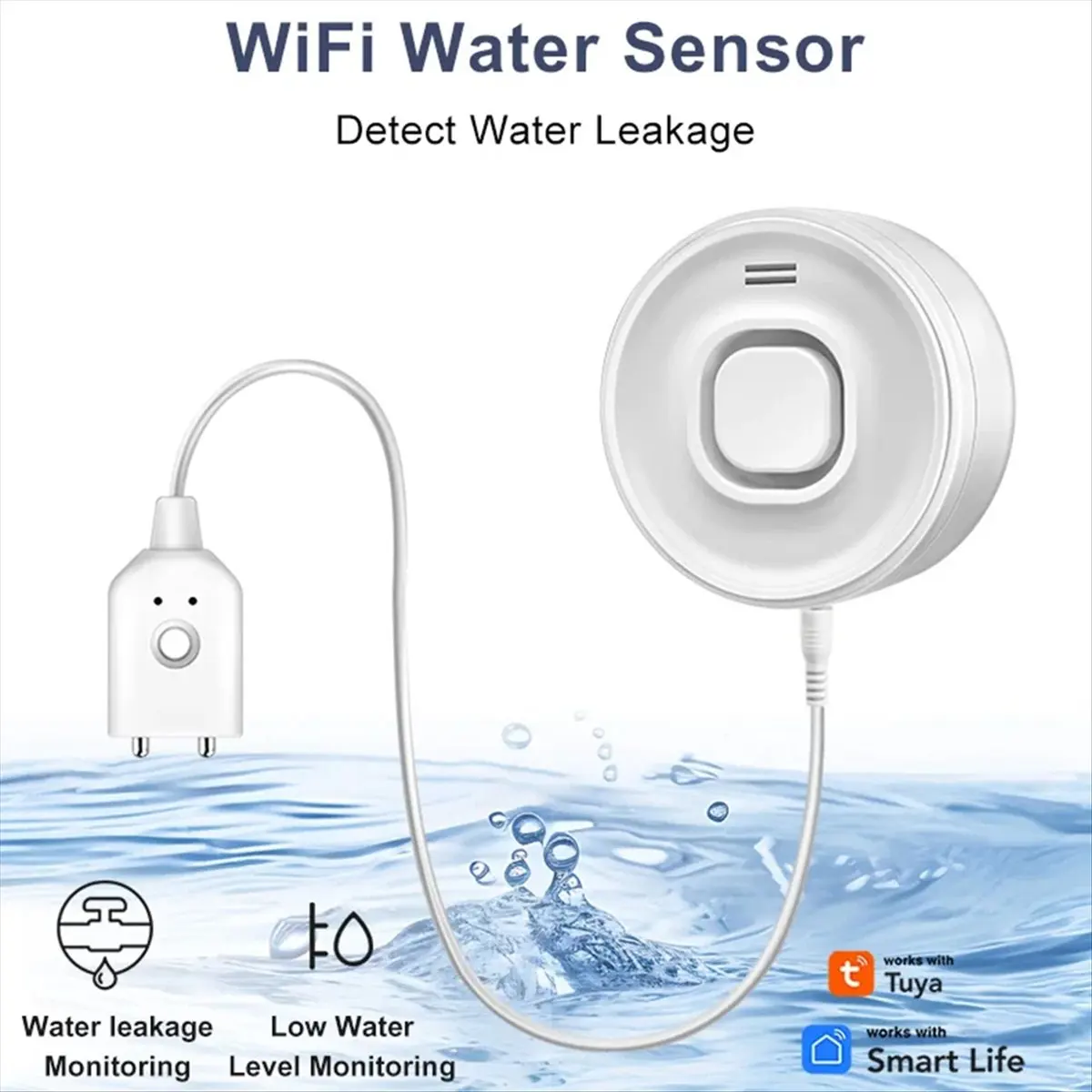 جديد تويا واي فاي إنذار غمر المياه كاشف تسرب المياه الحياة الذكية APP التحكم عن بعد دعم ل #5