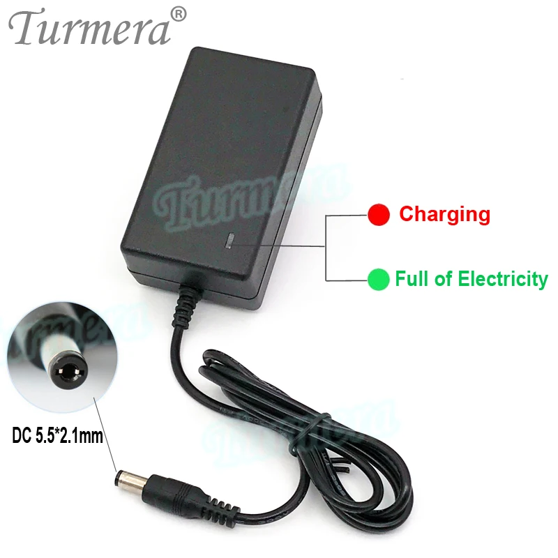 Turmera 14,6 V 2A 4S Lifepo4 cargador de batería DC 5,5*2,1mm para 4Series 12V 12,8 V 14,4 V 18650 32650 32700 33140 Lifepo4 uso de batería