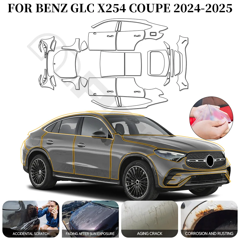 For Benx GLX X254 Coupe 2024 TPU Car Paint Protection Film Transparent Anti-scratch Self-Adhesive PPF Car Exterior Accessories