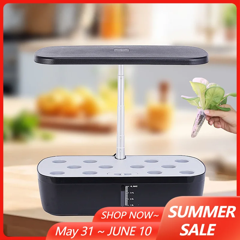 

12 Pods 3 Timer Modes Full-Spectrum Plant Growth Light Soilless Hydroponics LED Plant Light Hydroponic Vegetable Grower