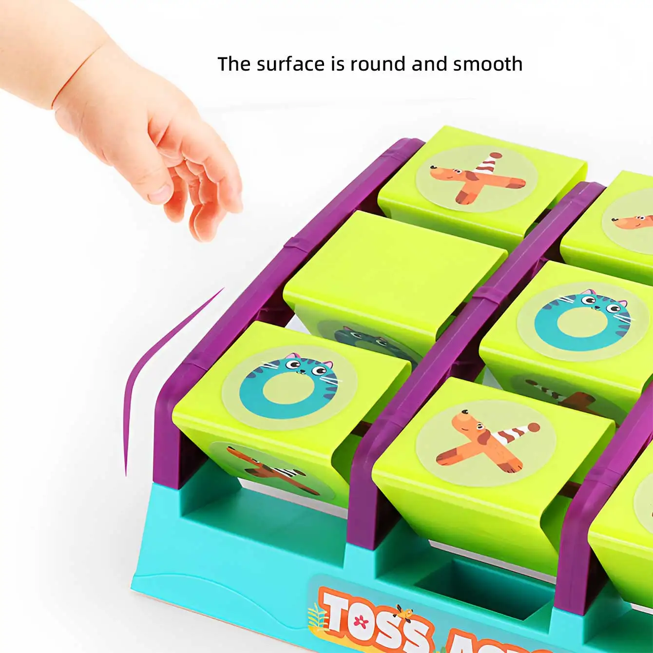 Neun-Quadrat-Gitter-Spielzeugwettbewerb für Kinder: Sandsäcke werfen, lustiges und pädagogisches Match-3-Spiele, Eltern-Kind-Interaktion