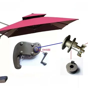 야외 파라솔 수리 액세서리, 발코니 안뜰 로마 우산, 오리지널 부품 교체 우산 로프 로커 핸들