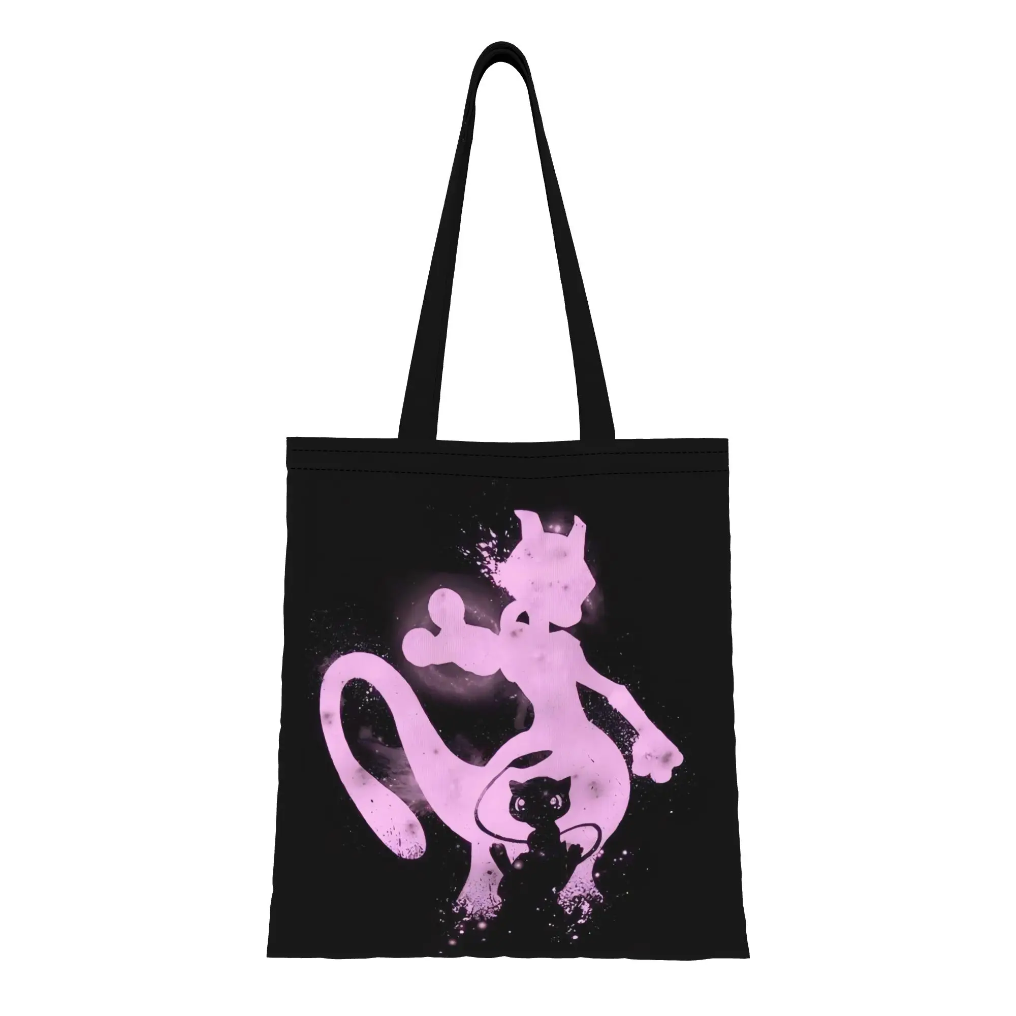 

Mewtwo Pokemon Canvas Tote Bag Perfect for Shopping Women's Top-Handle Bags
