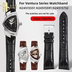 Head Layer Cowhide Watch Strap For Hamilton Ventura Series H24515551 H24515591 H24401731 Leather Watchband 21mm Black Brown