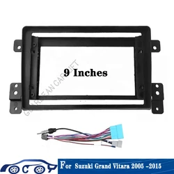 For Suzuki Grand Vitara 2005 -2015 9 Inch Car Radio Android MP5 Player Casing Frame Fascia Stereo Dash 2 Din Head Unit Panel Kit