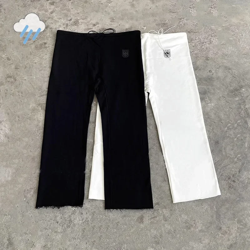 2024, большие спортивные штаны Kanye West Vultures YZY, мужские и женские повседневные черно-белые брюки для пар, винтажные брюки на шнурке