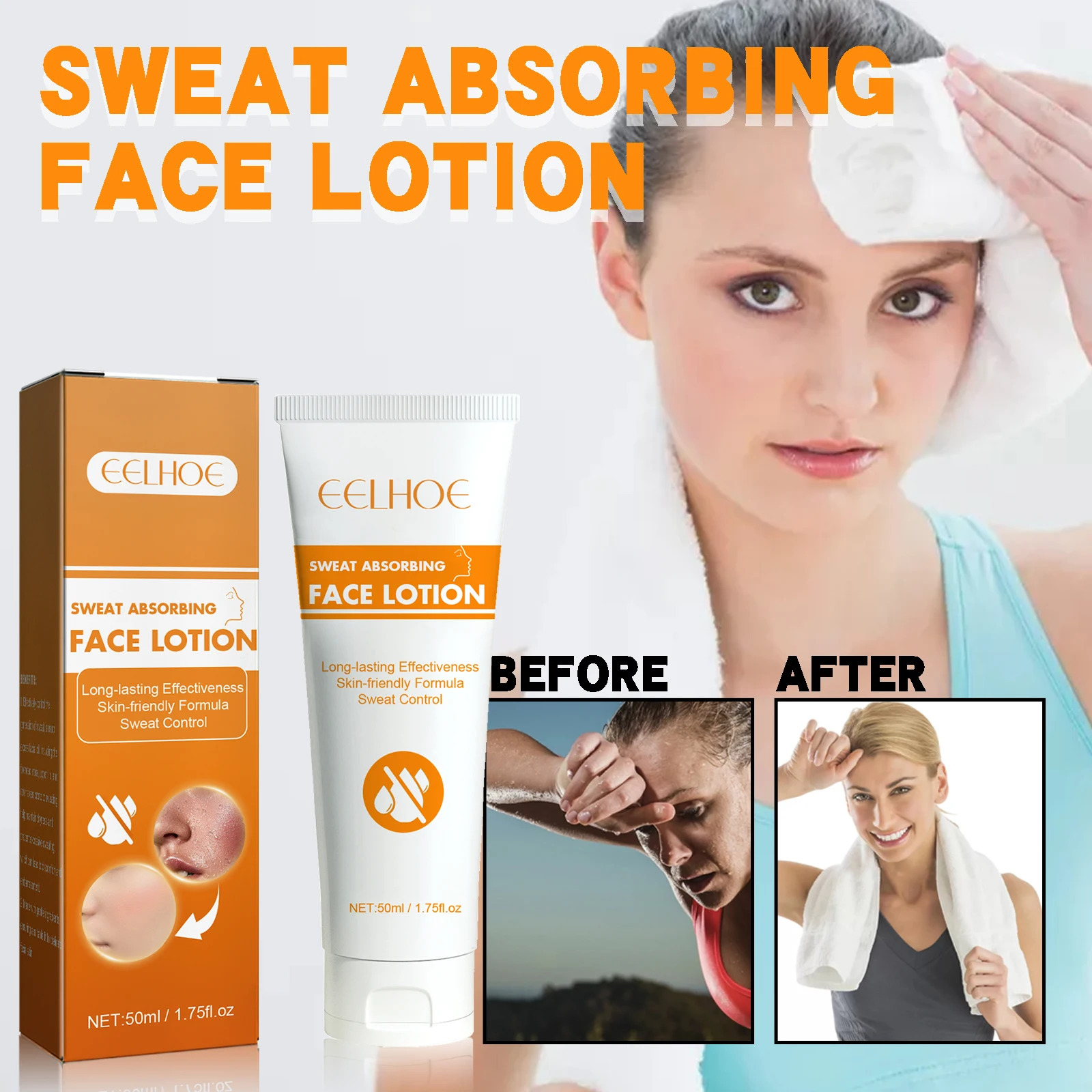 

EELHOE Facial Sweat Lotion Facial Skin Oil Control Gentle Skin-friendly Refreshing Lasting Facial Antiperspirant Lotion