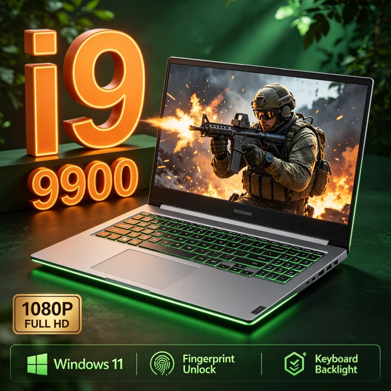 2026 New 15.6 Inch 4K HD Ultra Slim Laptop, Intel Core i9-9900 16GB RAM 1TB SSD, Windows 11, High Performance Portable Gaming