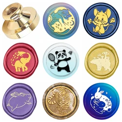 Animal Theme Wax Seal Stamp Panda Cat Pig Tiger Removable Brass Head For Invitations Parties Gift Packaging Envelopes Packaging
