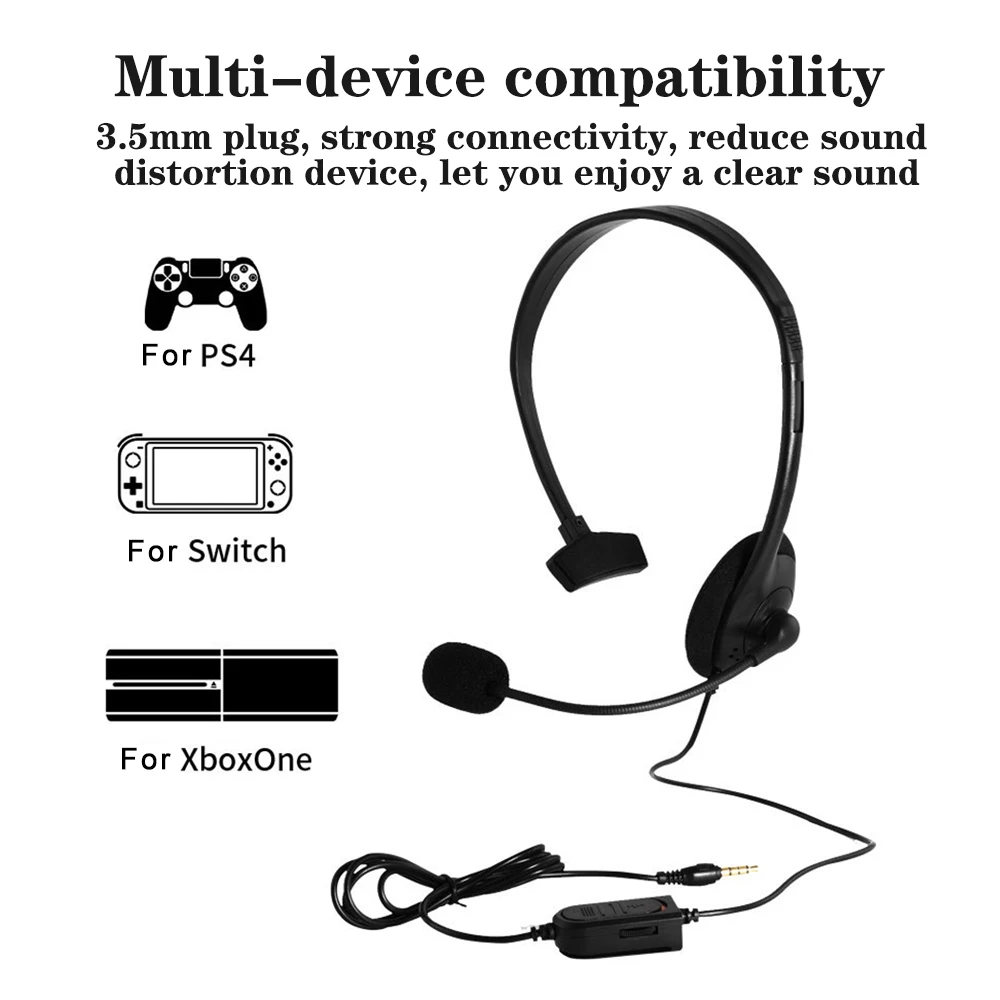 Call Center Headset With Noise Canceling Mic Service Single Sided Headphone Telephone 3.5mm Wired Headset For PC Computer Laptop