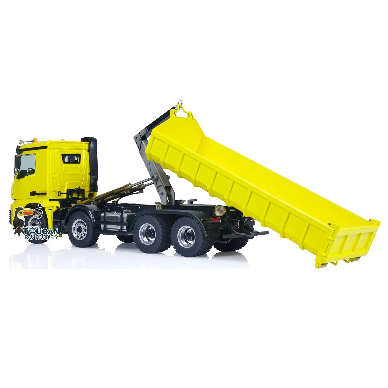1/14 LESU ไฮดรอลิก RC Full Dumper 8x8 รถบรรทุก RTR รีโมทคอนโทรลรถรุ่น Light เสียงตะขอแบตเตอรี่ประกอบทาสี