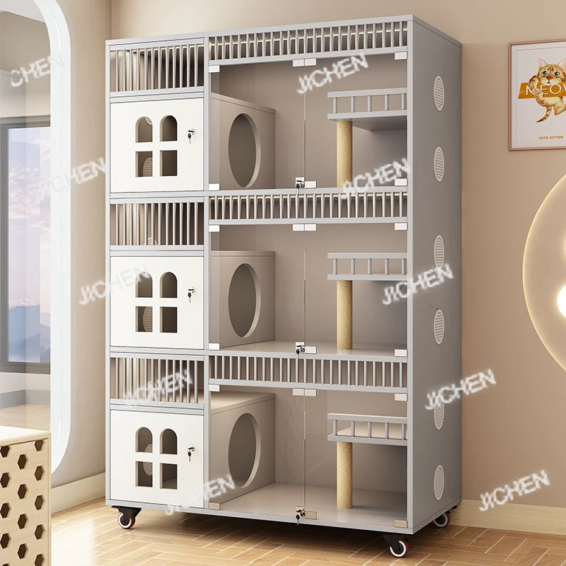 

Solid wood cat cabinet cat villa multi-layer household indoor three-layer pet store display cabinet cat house breeding foster