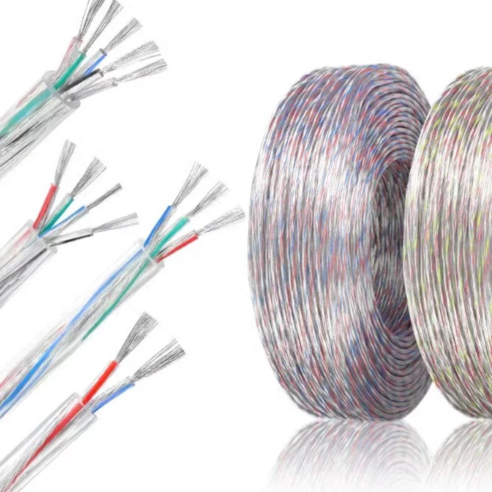 

Transparent Multi-Core Power Cable Tinned Copper Core 3 Core Flexible Connection Wire for Home Lighting Fixtures