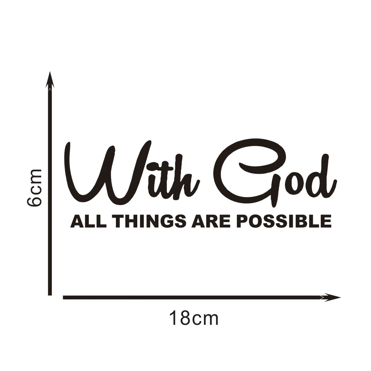 

"With God All Things Are Possible" Vinyl Car Decal – Creative Sticker for Mirror/Body, Trendy Car Accessory, Popular Pick