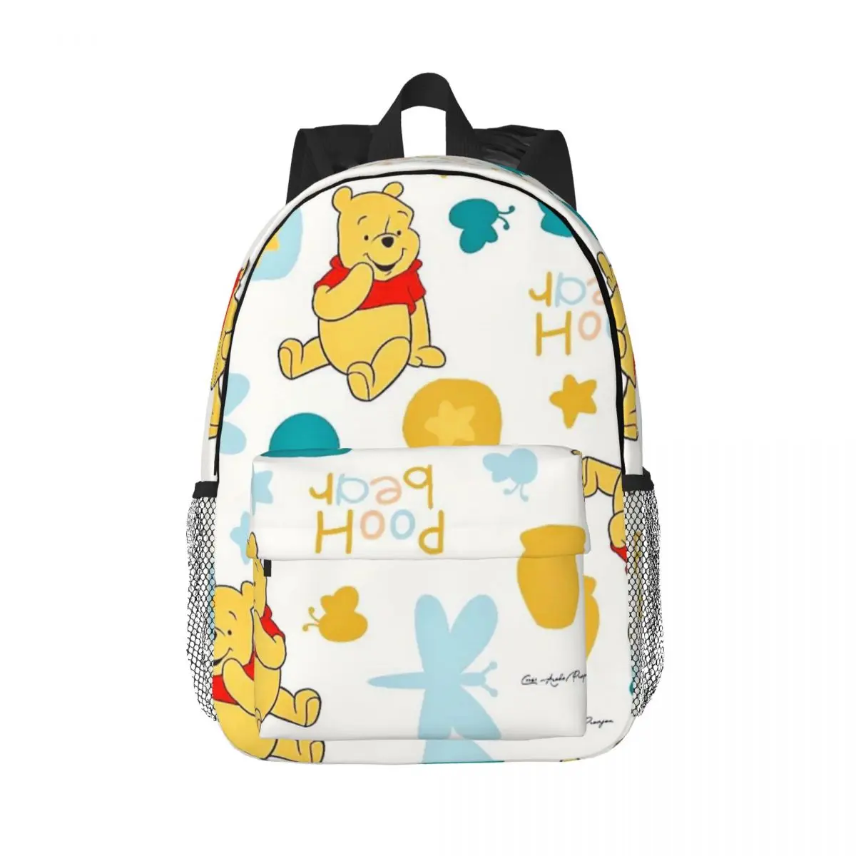 Pooh Urso Mochila para Meninos e Meninas, Mochila Estudantil de Grande Capacidade, Leve, Impermeável, 15 Polegada