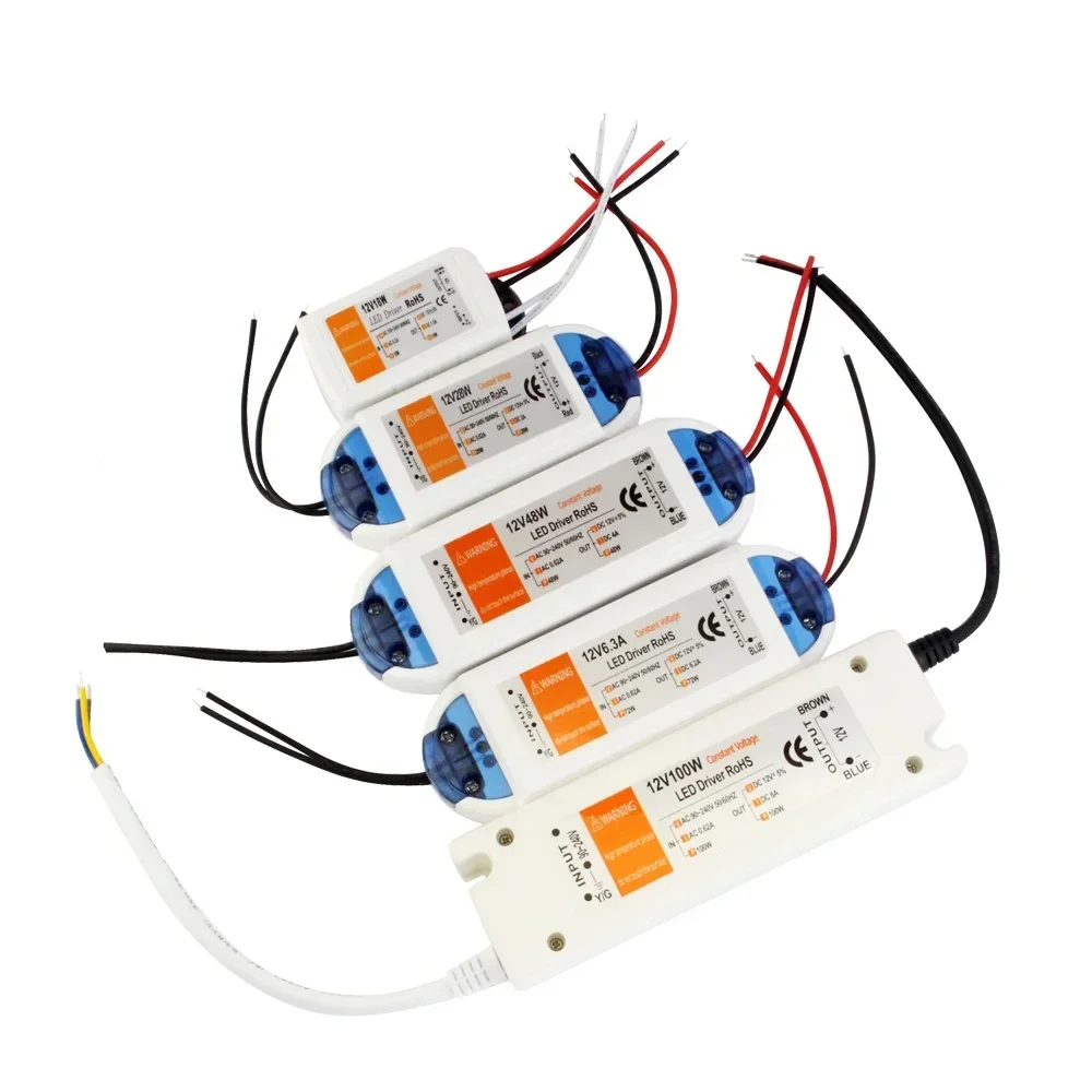 LEDストリップライト用変圧器,ドライバー,屋外アダプター,12v,18w,24w,48w,ac 110v,220vから12v