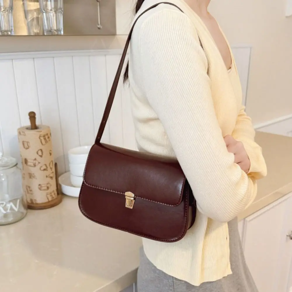 الكورية خمر مشبك حقيبة كتف بولي Leather الجلود بلون الرجعية Underarn حقيبة قابل للتعديل الترفيه المرأة الإبط حقيبة Shooping