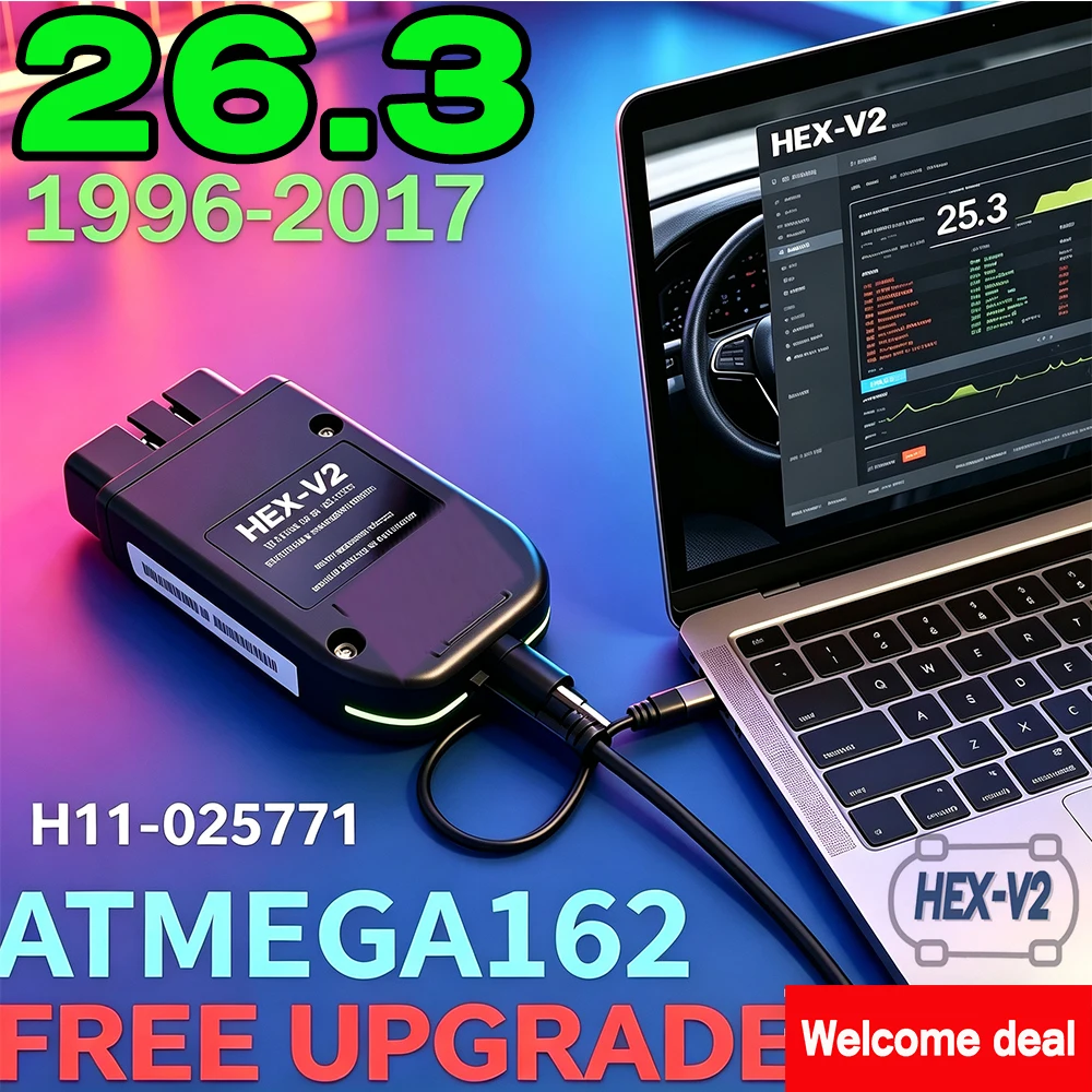 Escáner OBD USB VAGCOM VCDS Vagcom Versión 26.3 V2 Hex CAN para VW AUDI Skoda Seat VAG 26.3 Alemán Inglés ATMEGA162, Popular en 2025