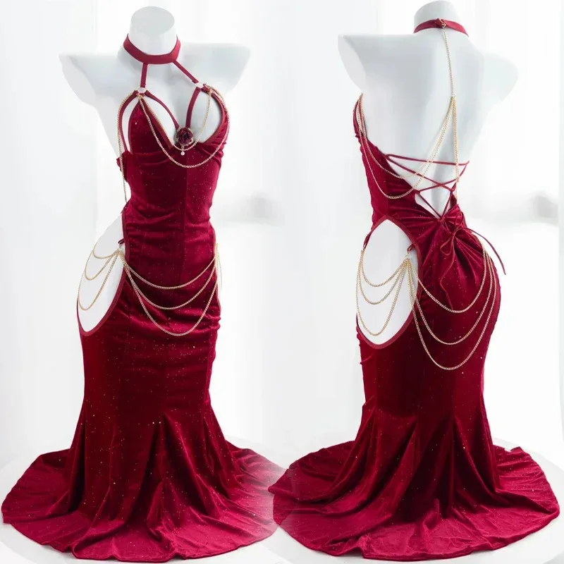 

NewAnime Overlord Cosplay Costumes Albedo Succubus BlackChristmas Dress Halloween Costumes2025c;5,v'8.d;