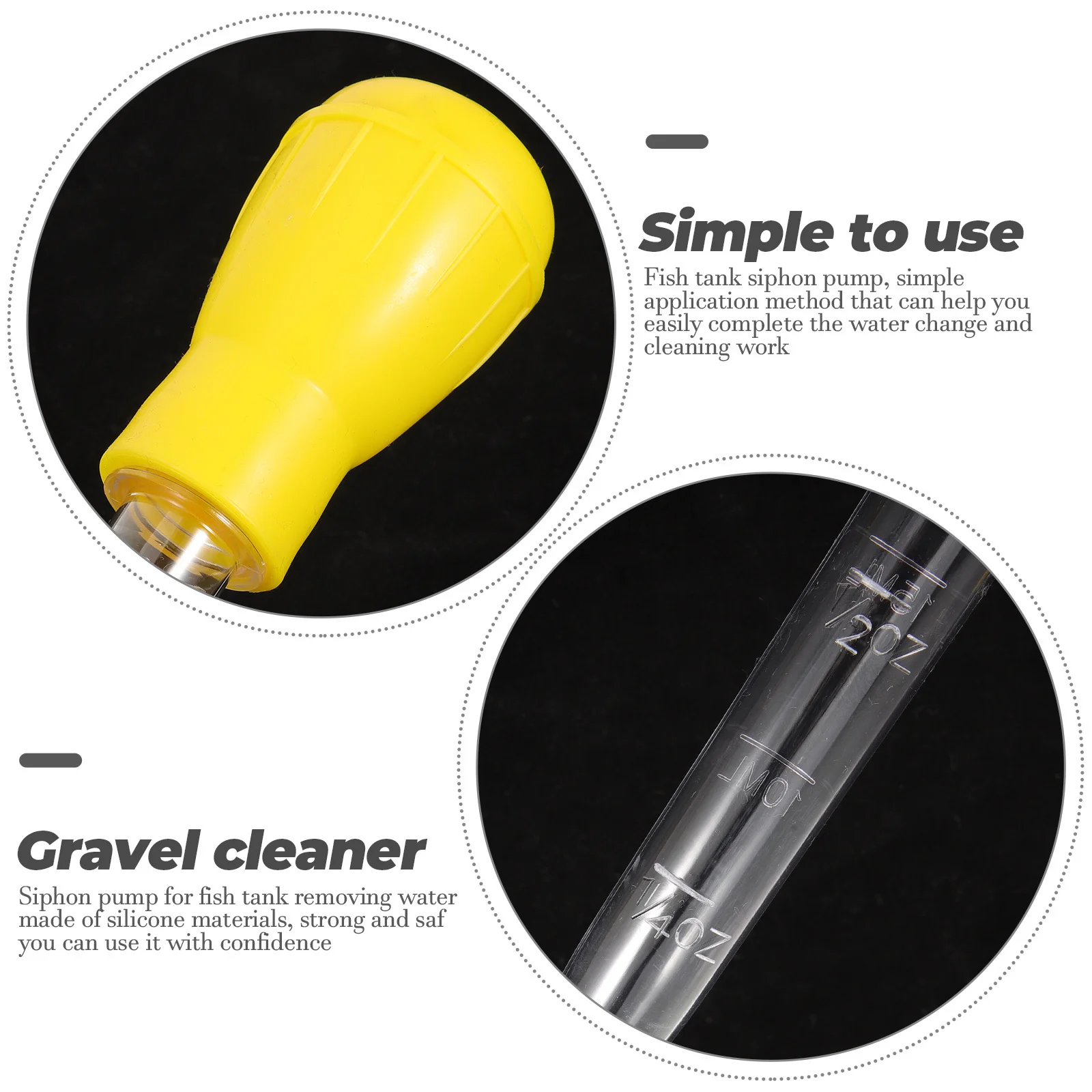 

2 pcs Siphon Pump With Extension Tubes Silicone Material Water Changer Tool For Aquarium Gravel Vacuum Cleaner Siphon Pump For