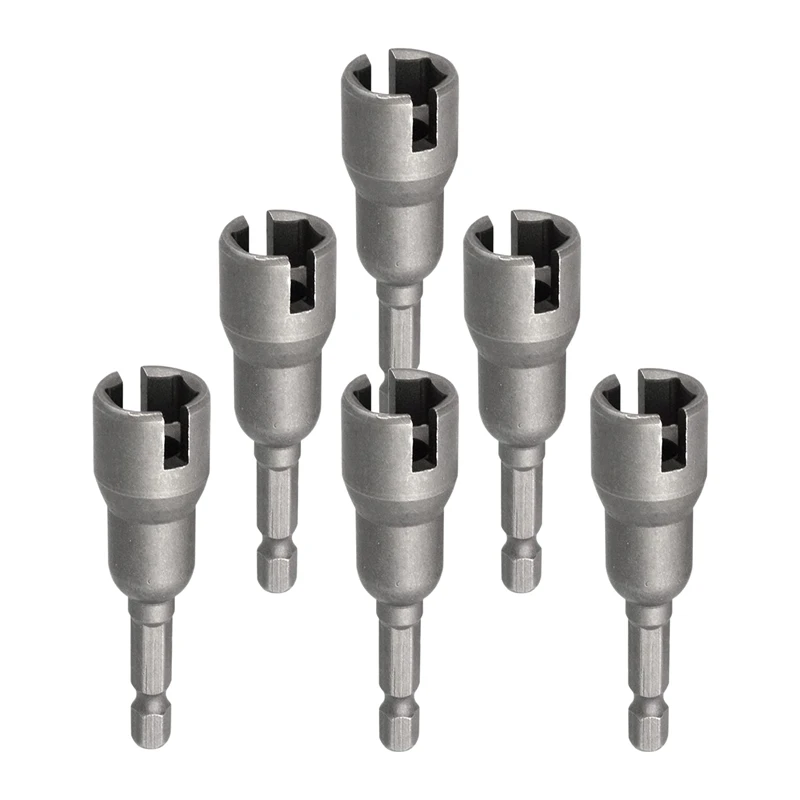 6 Pcs Power Wing Nut Driver Set, Slot Wing Nuts Drill Bit Socket Wrenches Tools Set,1/4Inch Hex Shank Drills Bits