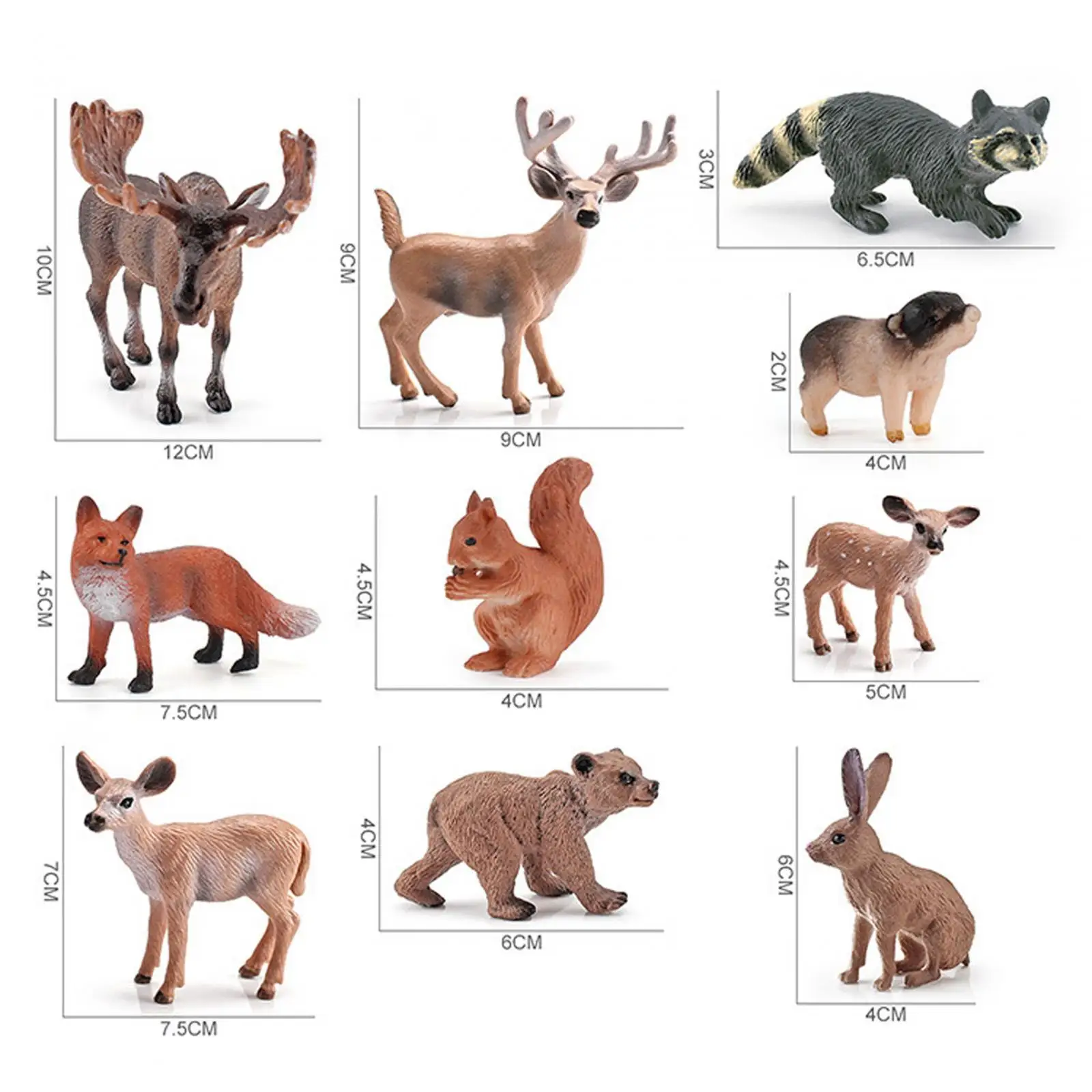 Figuras de animales de 10 Uds., decoraciones de juguete, figuras de animales de zoológico de simulación para