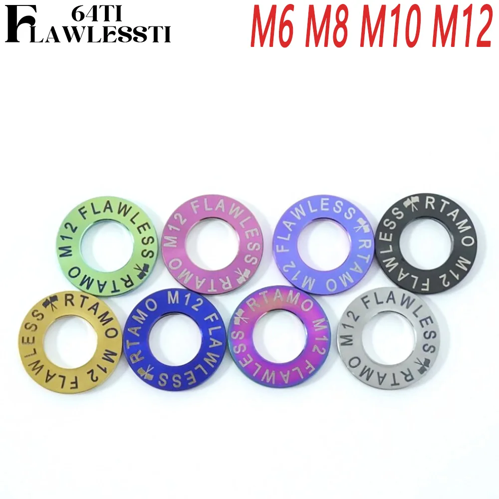 FLAWLESSTI M6 M8 M10 Gr5 Titanium Flat Washer For Yamaha Xmax 300 Wave 125i Honda Forza 350 Vespa Sprint 150