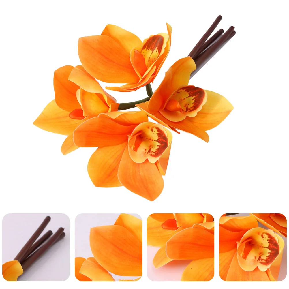 

Simulated Flower Artificial Cymbidium Orchid Plastic Rod Wire Binding Bendable Wedding Celebration Party Decoration Natural