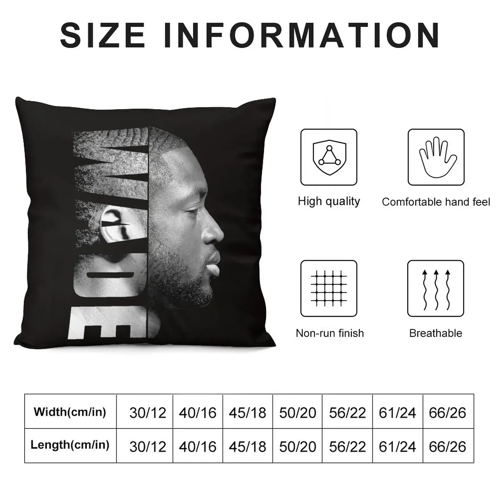 Dwyane Wade - Black / White Throw Pillow pillow cover luxury Elastic Cover For Sofa Cushions For Children pillow