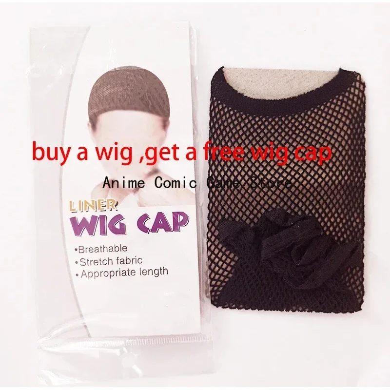 أنيمي تجميد شعر مستعار تأثيري سوسو لا تجميد تأثيري الباروكات ارتفاع درجة الحرارة الحرير ارتفع الداخلية شبكة الباروكات 70 سنتيمتر وغطاء