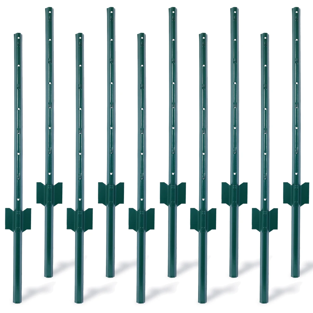 Heavy Duty Metal Fence Post with U-Channel, Steel Fence U-Post for Holding Garden Wire Fence, Corner Anchor Posts etc.